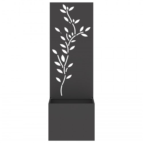 Have privatliv skærm Blomstret Sort 50 x 140 cm Koldvalset stål