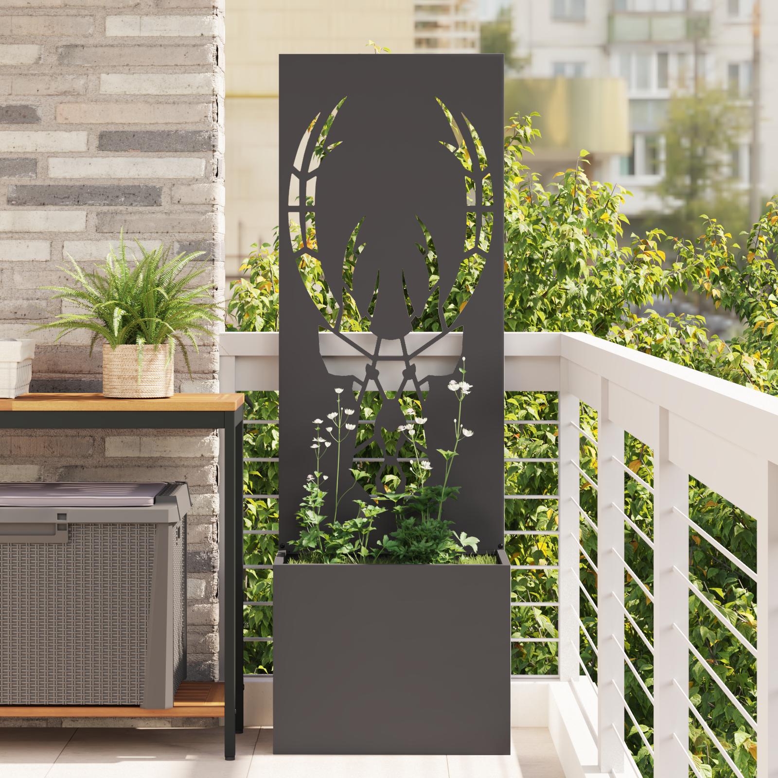 Have privatliv skærm Dyreprint Sort 50 x 140 cm Koldvalset stål