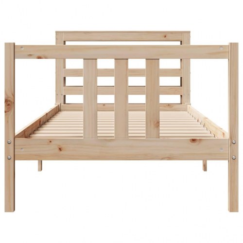 Sengeramme med sengegavl 75x190 cm i massivt fyrretræ