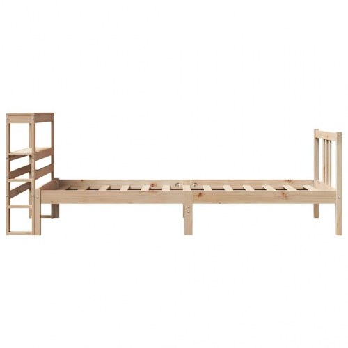 Sengeramme med sengegavl 75x190 cm i massivt fyrretræ