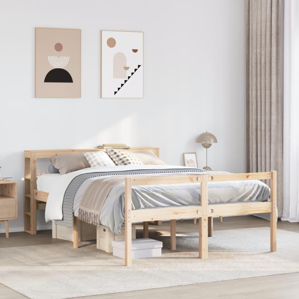 Seniorseng med sengegavl 120x190 cm massivt fyrretræ