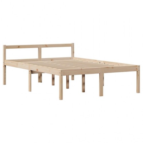 Seniorseng med sengegavl 120 x 190 cm massivt fyrretræ