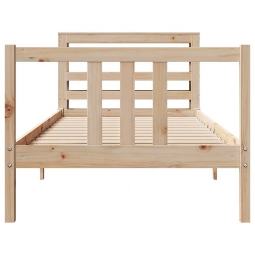 Sengeramme med sengegavl 90 x 190 cm i massivt fyrretræ