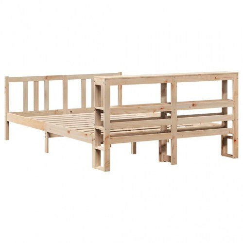 Sengeramme med sengegavl 120 x 200 cm i massivt fyrretræ