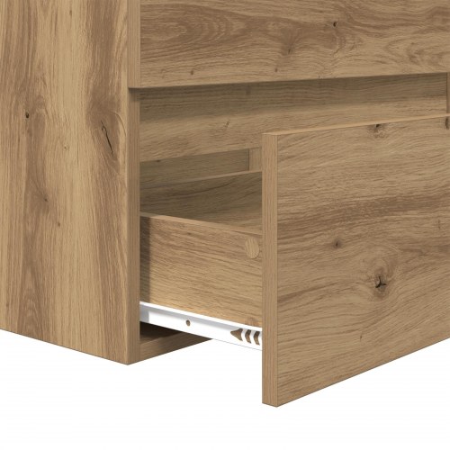 Badeværelsesmøbel sæt 3 stk Sort eg 60 x 38.5 x 45 cm