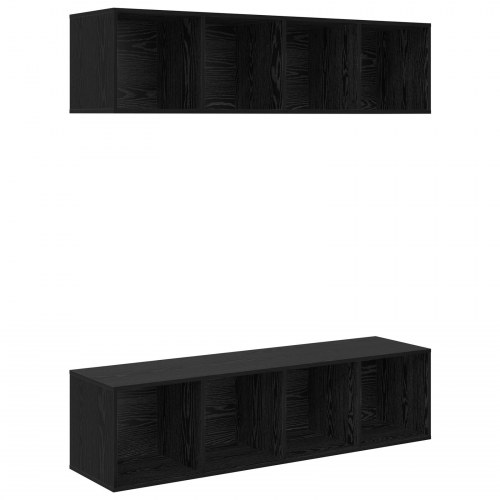 TV-møbelsæt 2 stk Sort eg 37 x 37 x 142.5 cm Konstrueret træ