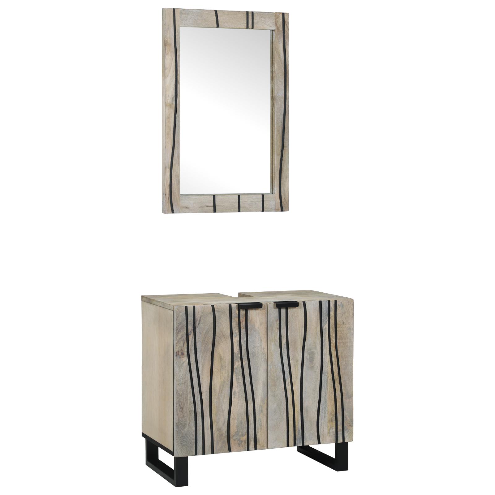 Badeværelsesmøbel sæt med hylde 2 stk Hvid 62 x 33 x 58 cm