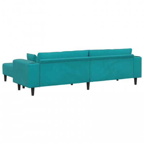 Fløjls Sofa med pude med pude 3 stk Turkis 208 cm Fløjl