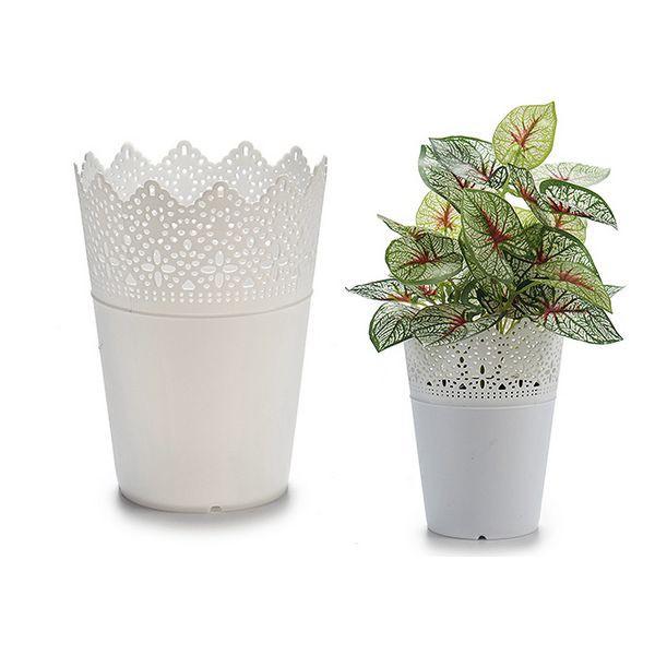 Urtepotte Hvid Plastik (12 x 15 x 12 cm)