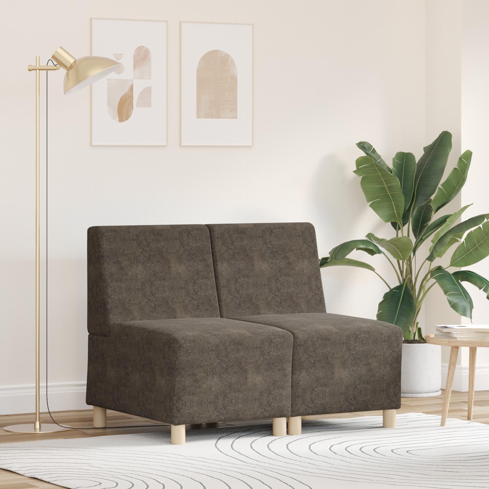 Modulsofa uden armlæn - 2 enheder, mørkegrå 55 × 74 × 82 cm