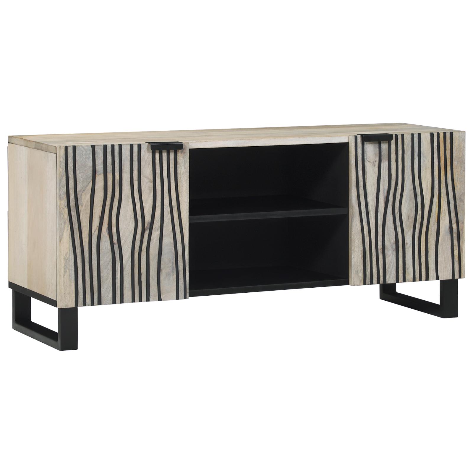 TV-skab Hvid 105 x 33 x 46 cm Massivt mangotræ