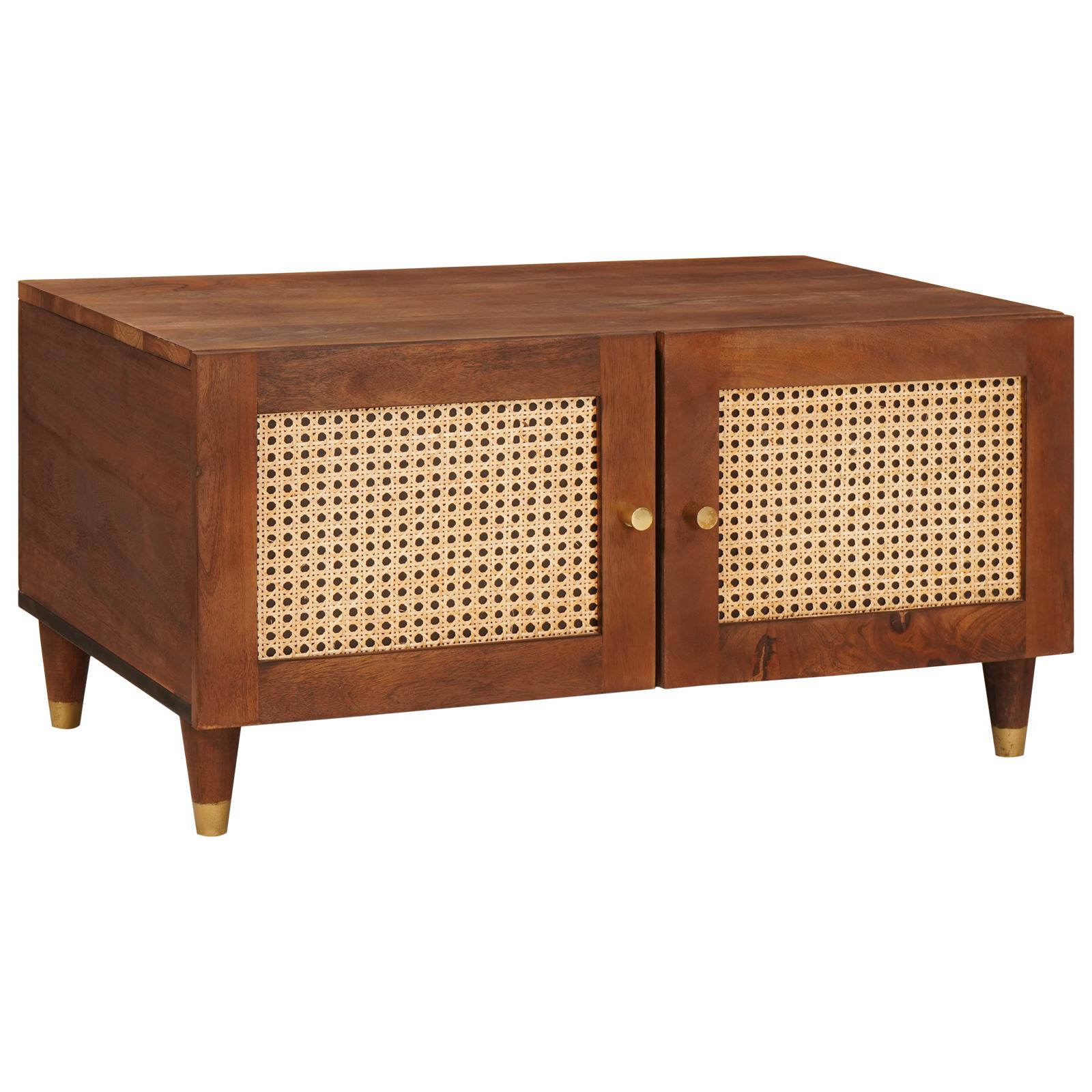 Sofaborde Brun 80 x 50 x 40 cm Rattan og solid mango træ
