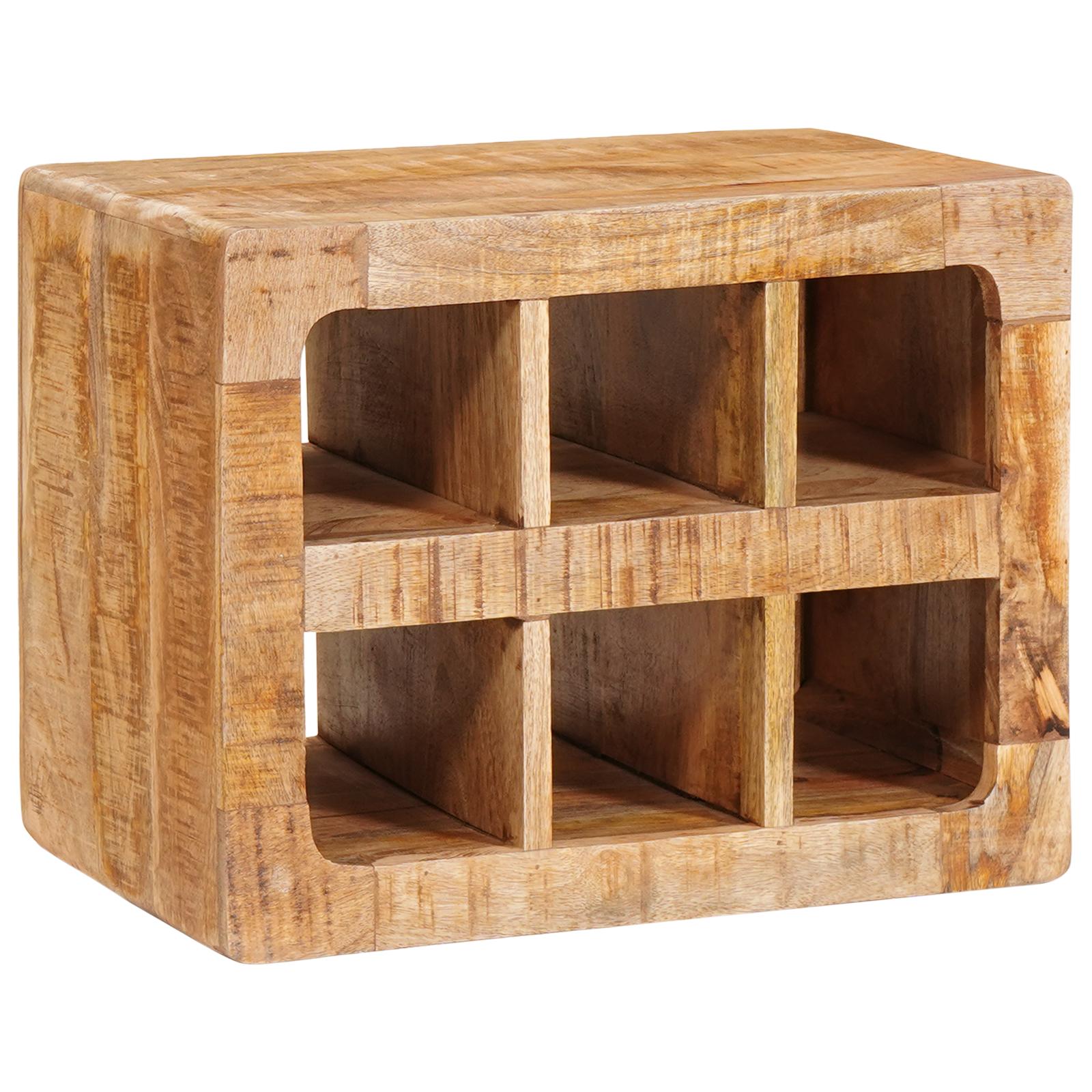 Vinfad med opbevaring Brun 44 x 30 x 35 cm Solid mango-træ