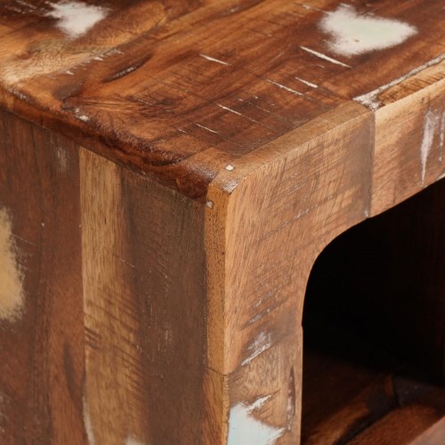 Vinfad med opbevaring Brun 44 x 30 x 35 cm Massivt genbrugs træ