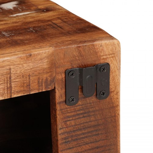 Vinfad med opbevaring Brun 44 x 30 x 35 cm Massivt genbrugs træ