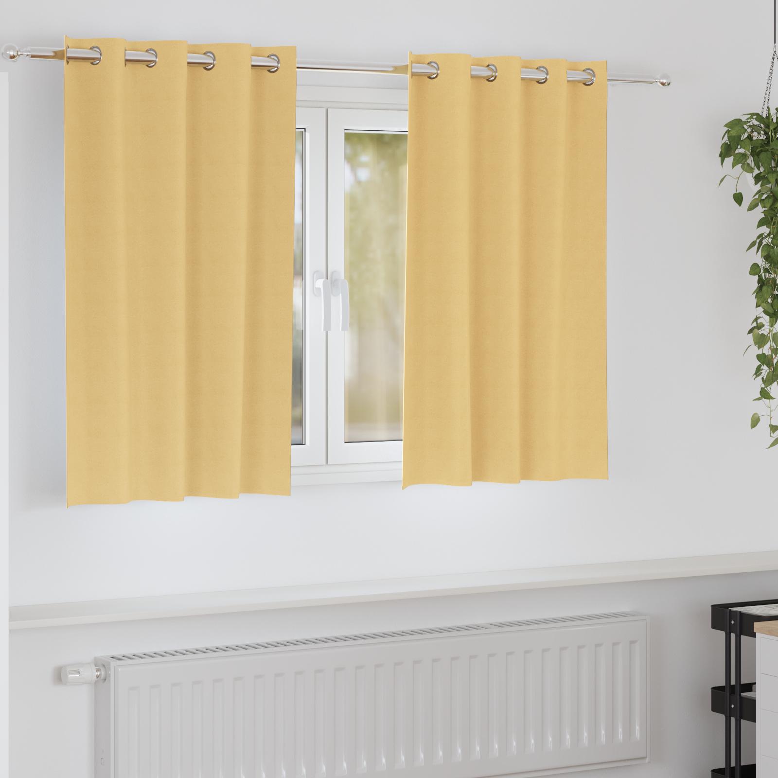 Gardiner med gardiner 2 stk Beige 140 x 140 cm Polyester