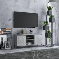 Tv-skab med metalben 103,5x35x50 cm betongrå
