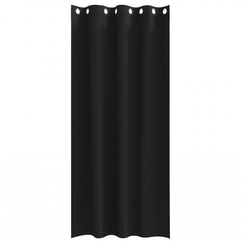 Gardiner med gardiner 2 stk Sort 225 x 140 cm Polyester