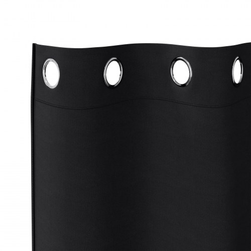 Gardiner med gardiner 2 stk Sort 225 x 140 cm Polyester