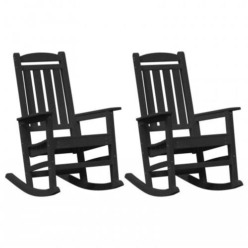 Havegyngestole 2 stk Sort 70x92x107.5 cm HDPE&& Havegyngestol Sort 70x92x108 cm HDPE
