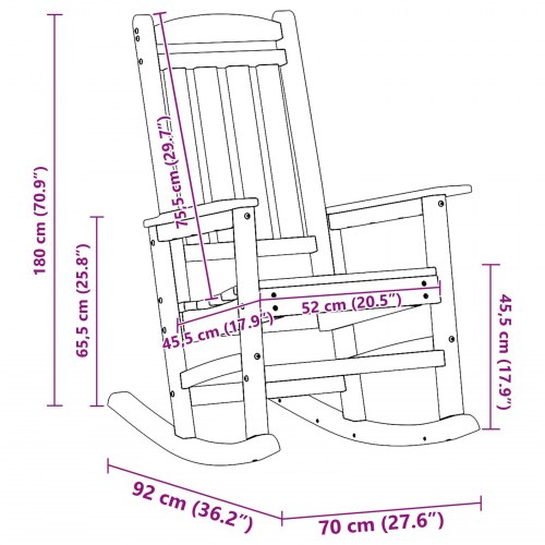 Havegyngestole 2 stk Sort 70x92x107.5 cm HDPE&& Havegyngestol Sort 70x92x108 cm HDPE