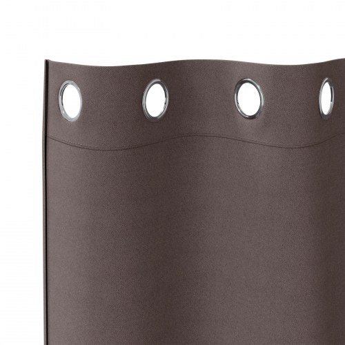 Gardiner med gardiner 2 stk Mørkebrun 225 x 140 cm Polyester
