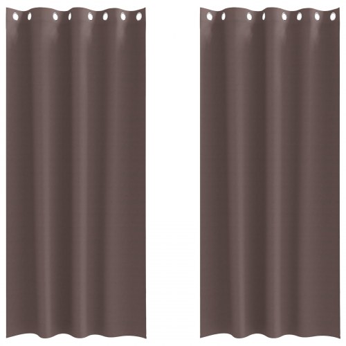 Gardiner med gardiner 2 stk Mørkebrun 245 x 140 cm Polyester