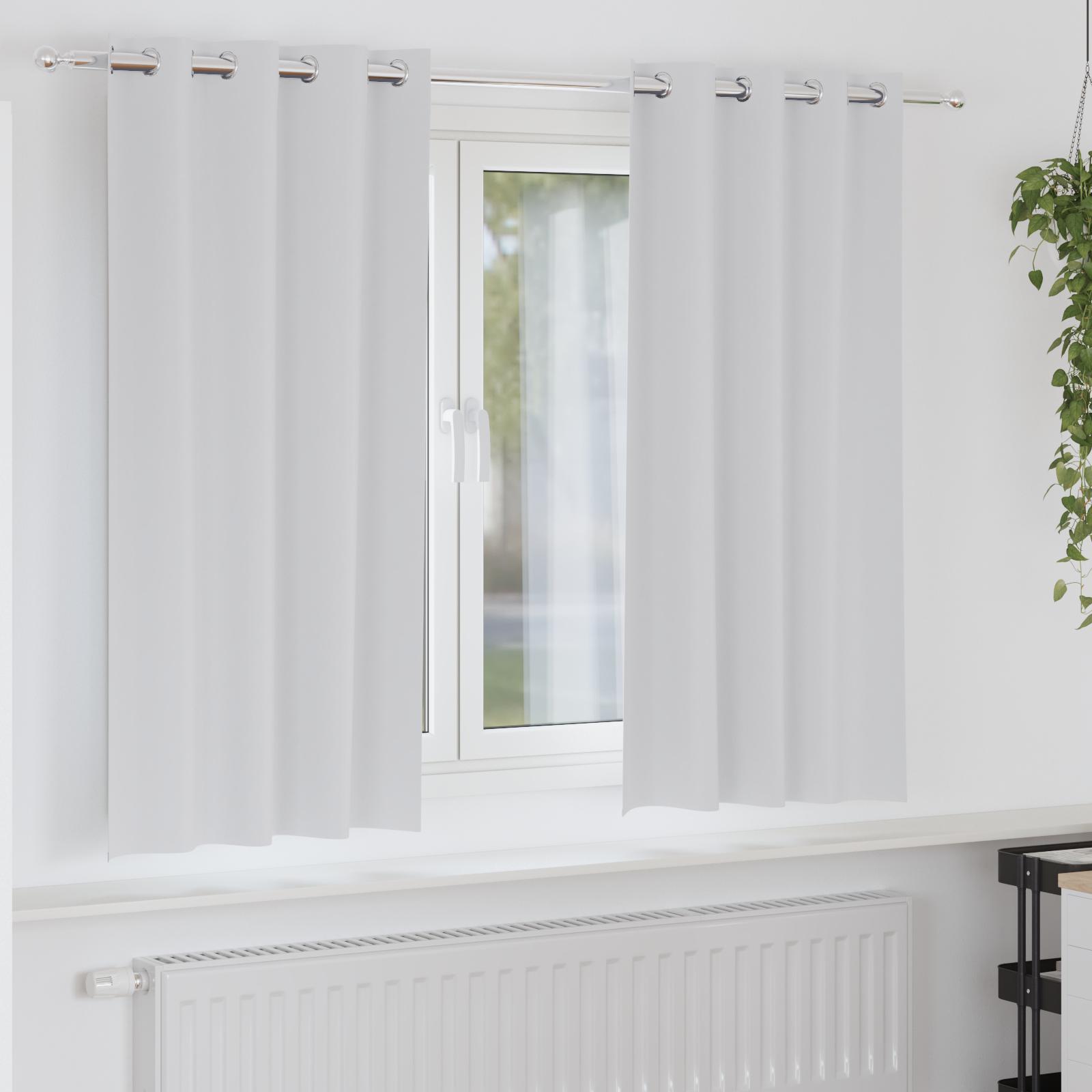 Gardiner med gardiner 2 stk Lys grå 175 x 140 cm Polyester