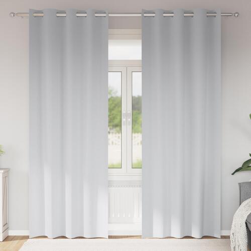 Gardiner med gardiner 2 stk Lys grå 225 x 140 cm Polyester