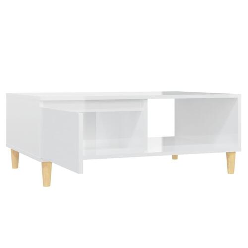 Sofabord 90x60x35 cm spånplade hvid højglans