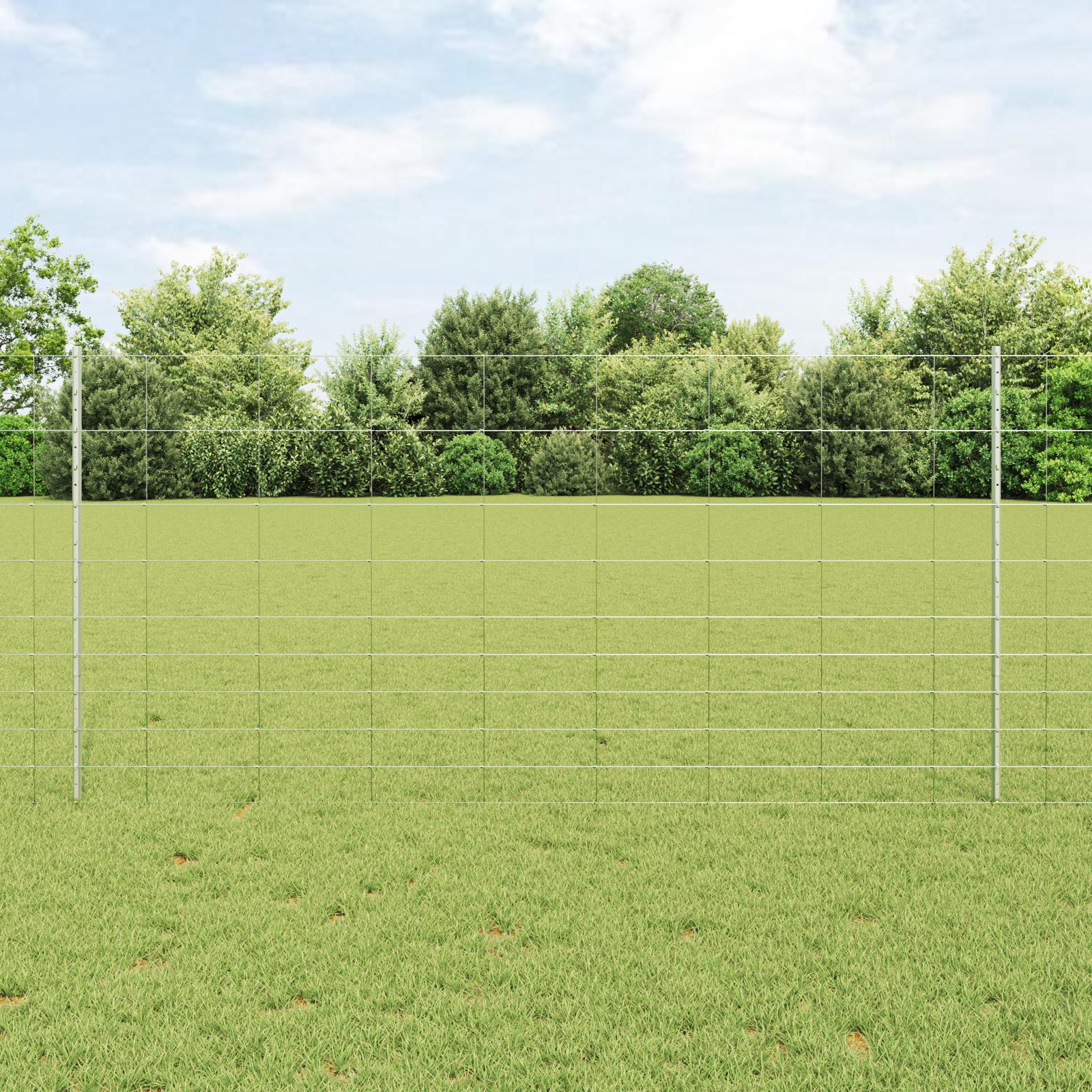 Vildthegn med stolper 25 × 1,2 m - galvaniseret hegn til have og mark