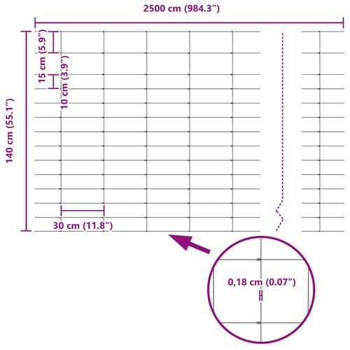 Hegn Stolper 22 stk U-Kanal 140 cm Galvaniseret Stål&& Markheg 1,4x25 m Galvaniseret Stål