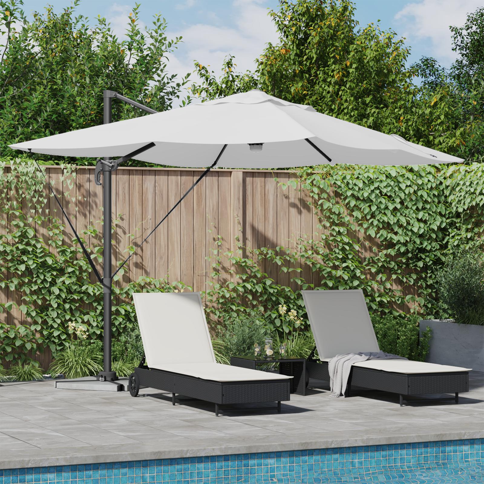 Kantilever Roma Parasol Beige og sort 352 x 251 x 265 cm