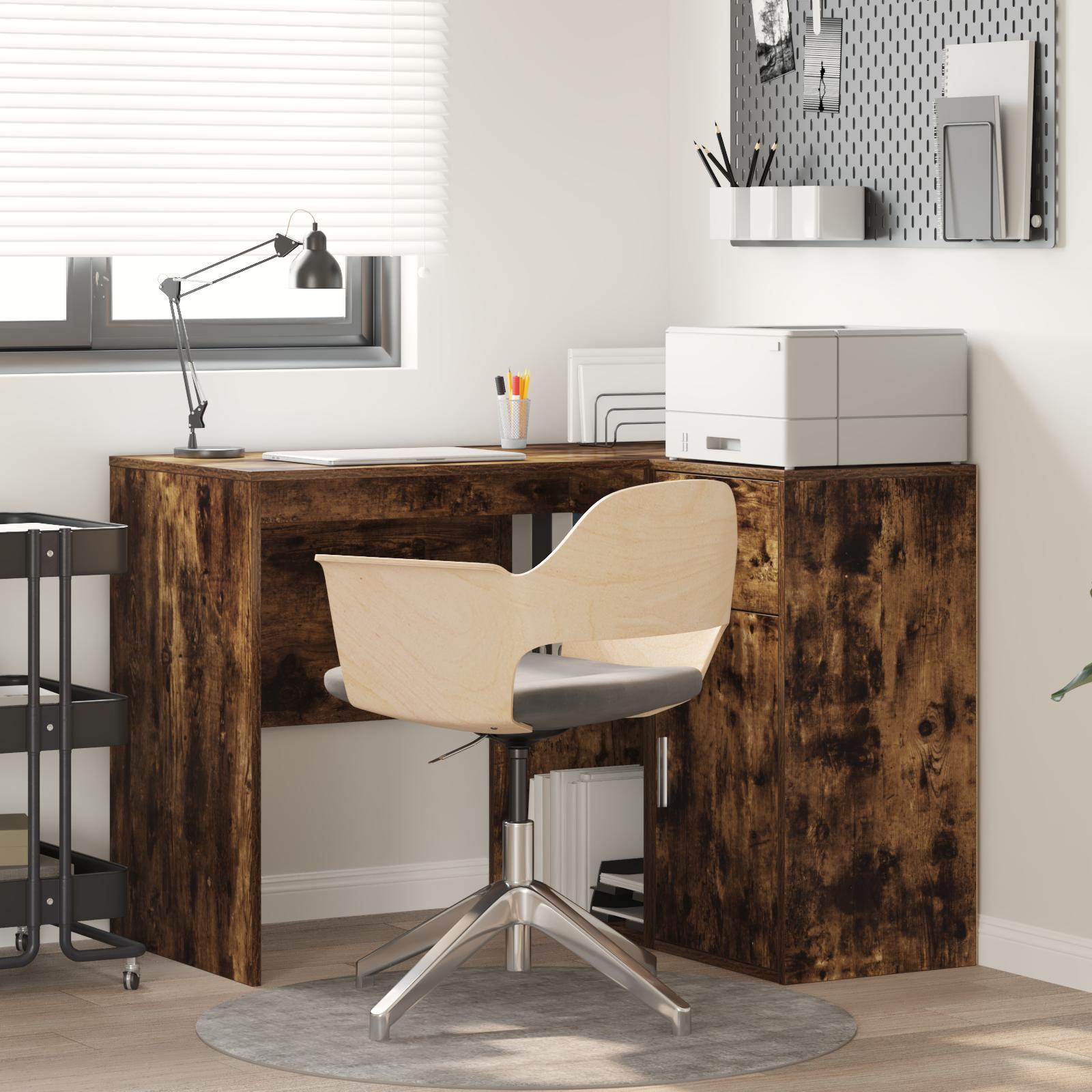 Hjørneskrivebord Røget eg 102 x 50 x 75 cm Konstrueret træ