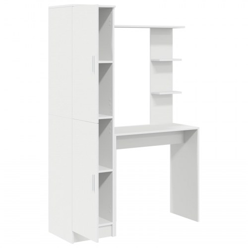 Skrivebord med opbevaring Hvid Konstrueret træ