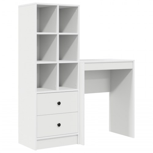 Skrivebord med Opbevaring Hvid Laminat