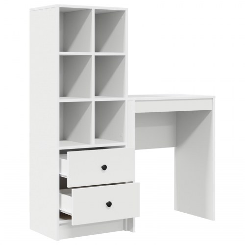 Skrivebord med Opbevaring Hvid Laminat