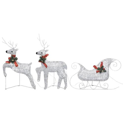Rensdyr & kane udendørs juledekoration 60 LED sølvfarvet