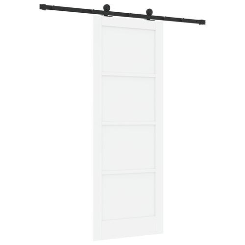 Skydedør med tilbehørssæt Hvid 78x211 cm Solid Træ Fyr&& Indvendig dør 'ORKDAL'Hvid 78x211x4 cm Solid Træ Fyr