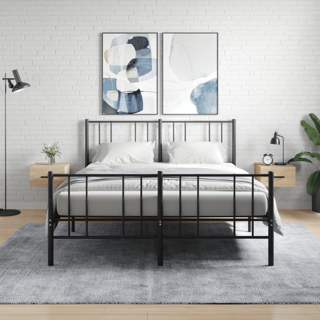 Væghængte Sengeborde 2 Stk. 35X35X20 Cm Betongrå - Sonoma-eg / 2