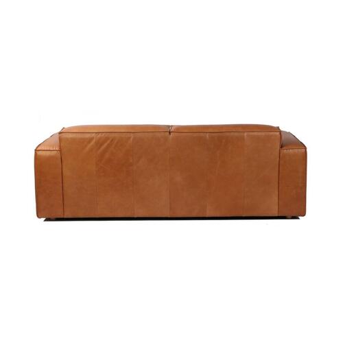 Sofa i læder - brun, urban, 3-personers (214 × 94 × 77 cm)