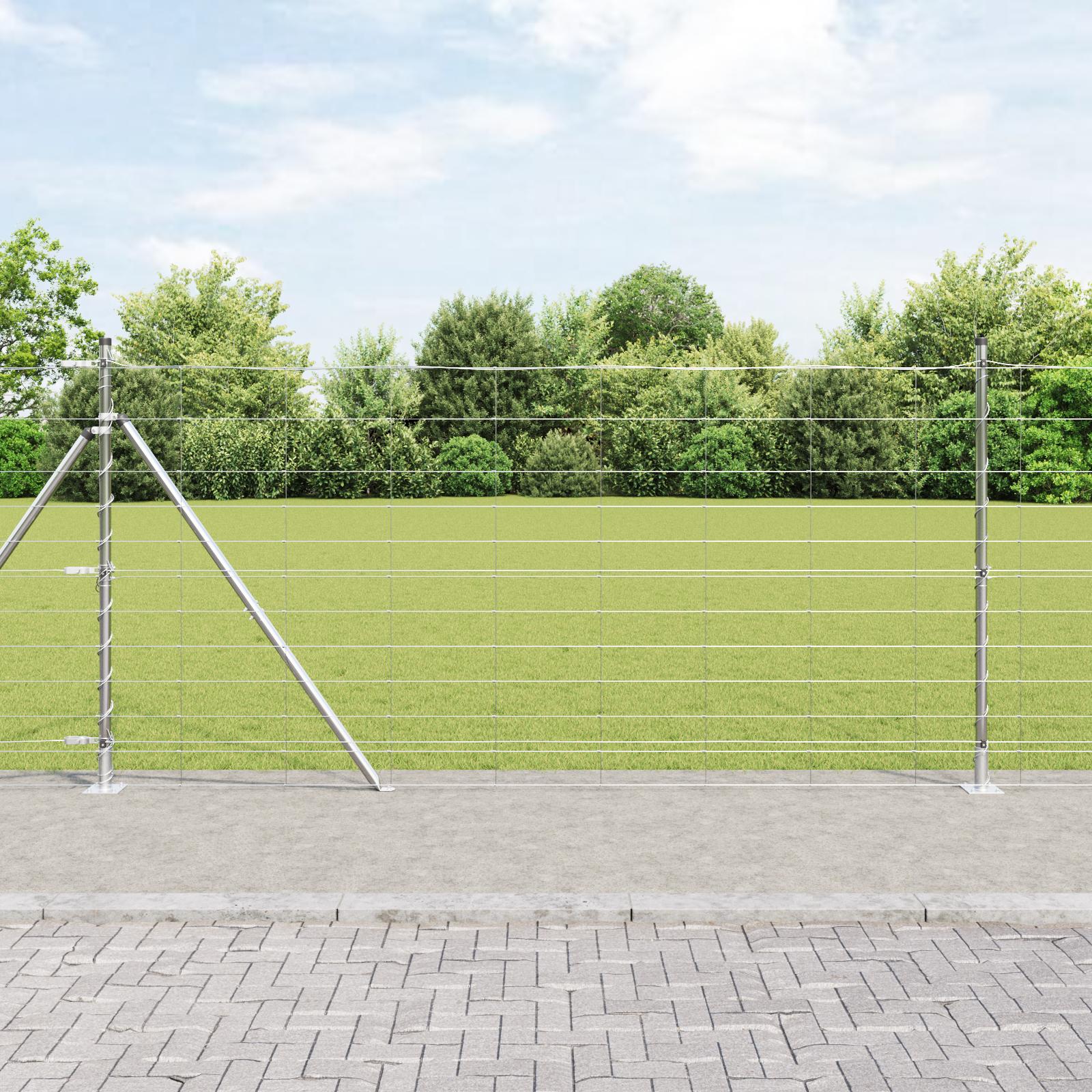 Svejset trådhegn med betonsokkel - 50 x 1,2 m, galvaniseret stål, sølv