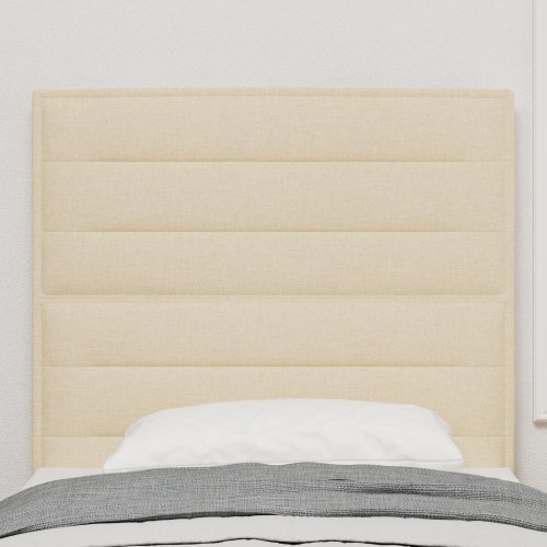 LED-sengegavl med RGB LED-lysstrimler - creme, 80 cm