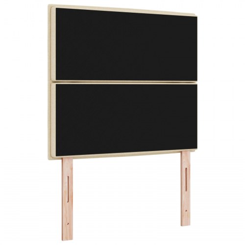 LED-sengegavl med RGB LED-lysstrimler - creme, 80 cm