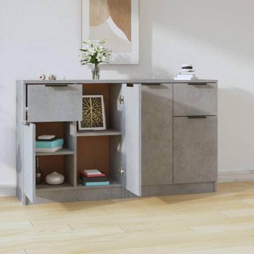 Skænke 2 stk. 60 × 30 × 70 cm i konstrueret træ - betongrå