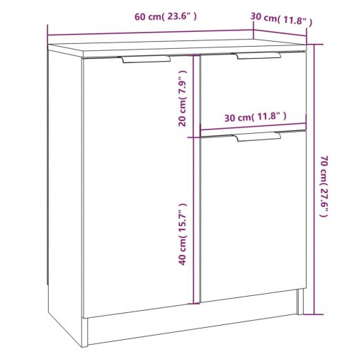 Skænke 2 stk. 60 × 30 × 70 cm i konstrueret træ - betongrå