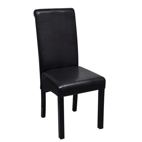 Spisebordsstole 6 stk. sort kunstlæder