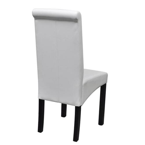 Spisebordsstole 6 stk. kunstlæder hvid