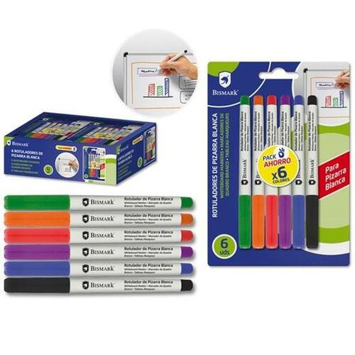 Bismark whiteboard-tuscher - sæt med 6 farver (12 pakker)