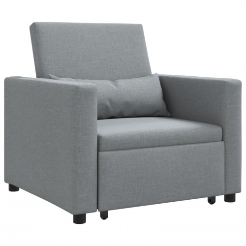 Enkelt Sofa Seng med hjul Lysegrå 90 x 165 x 87 cm Stof